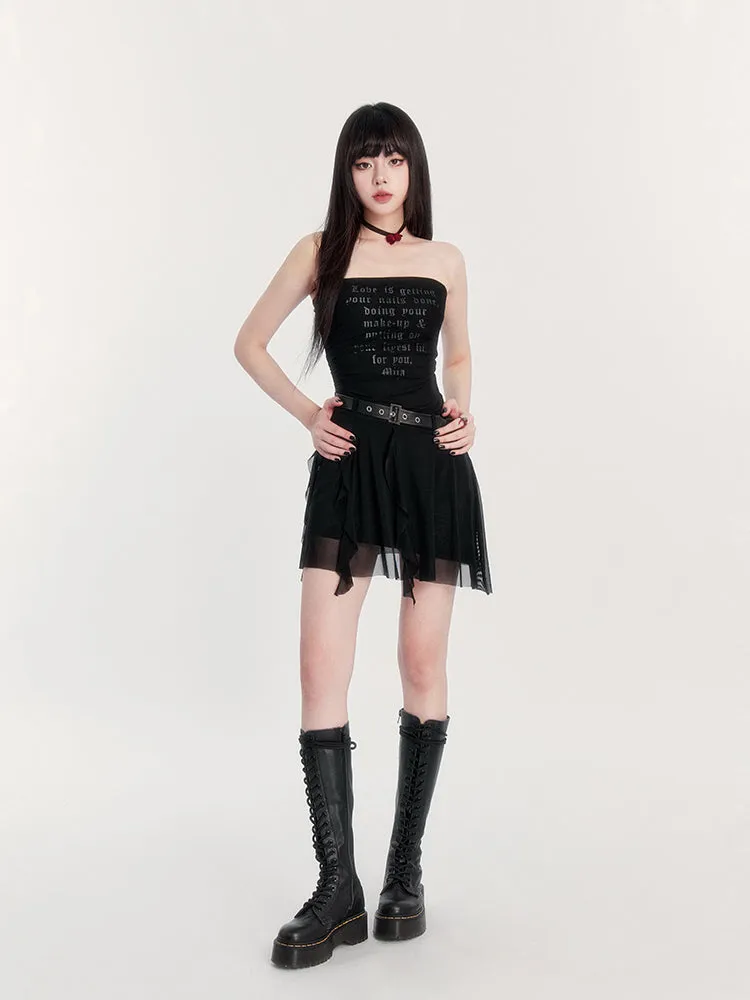 Irregular Multi-layered Mesh Skirt VOC0203