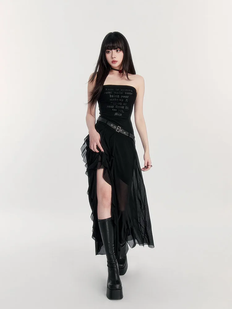 Irregular Multi-layered Mesh Skirt VOC0203