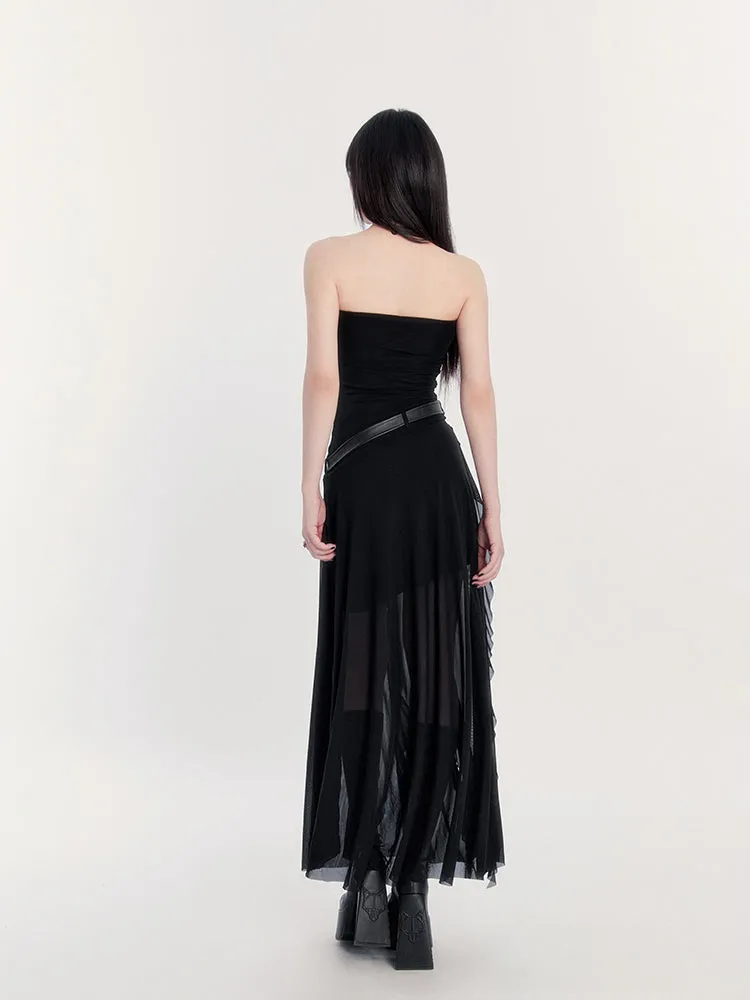 Irregular Multi-layered Mesh Skirt VOC0203