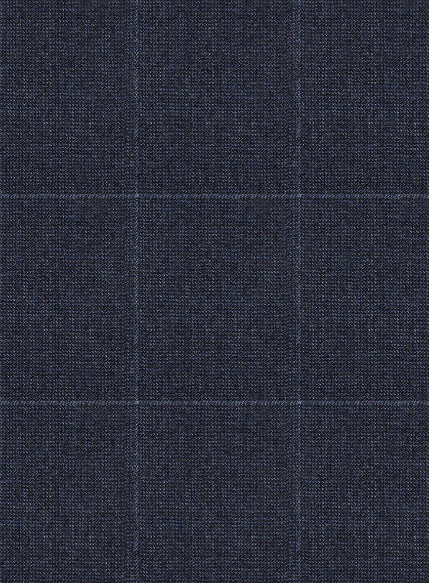 Italian Balca Blue Windowpane Flannel Suit