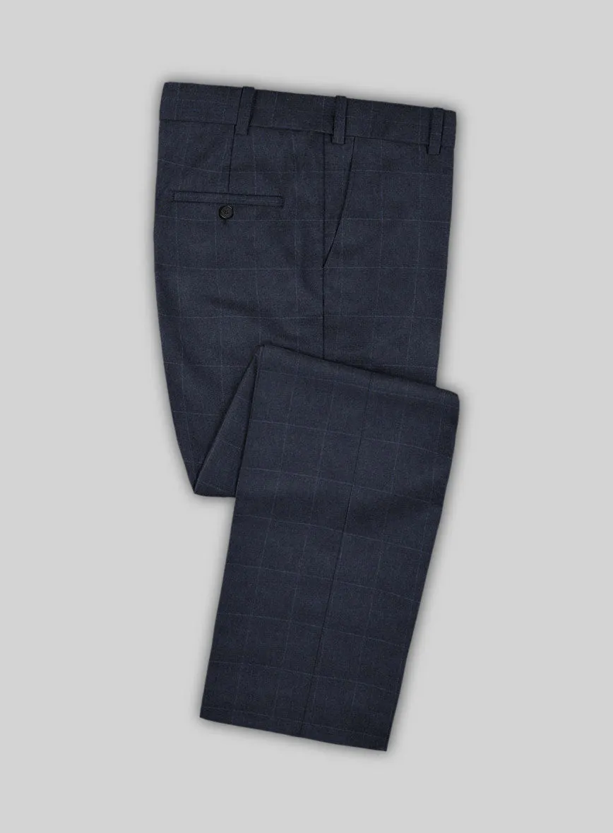 Italian Balca Blue Windowpane Flannel Suit
