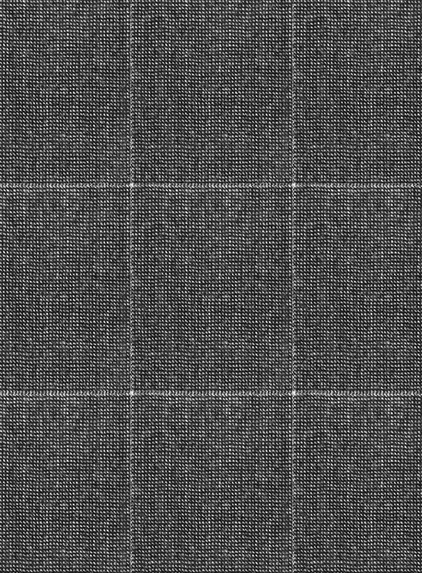 Italian Balca Gray Windowpane Flannel Jacket