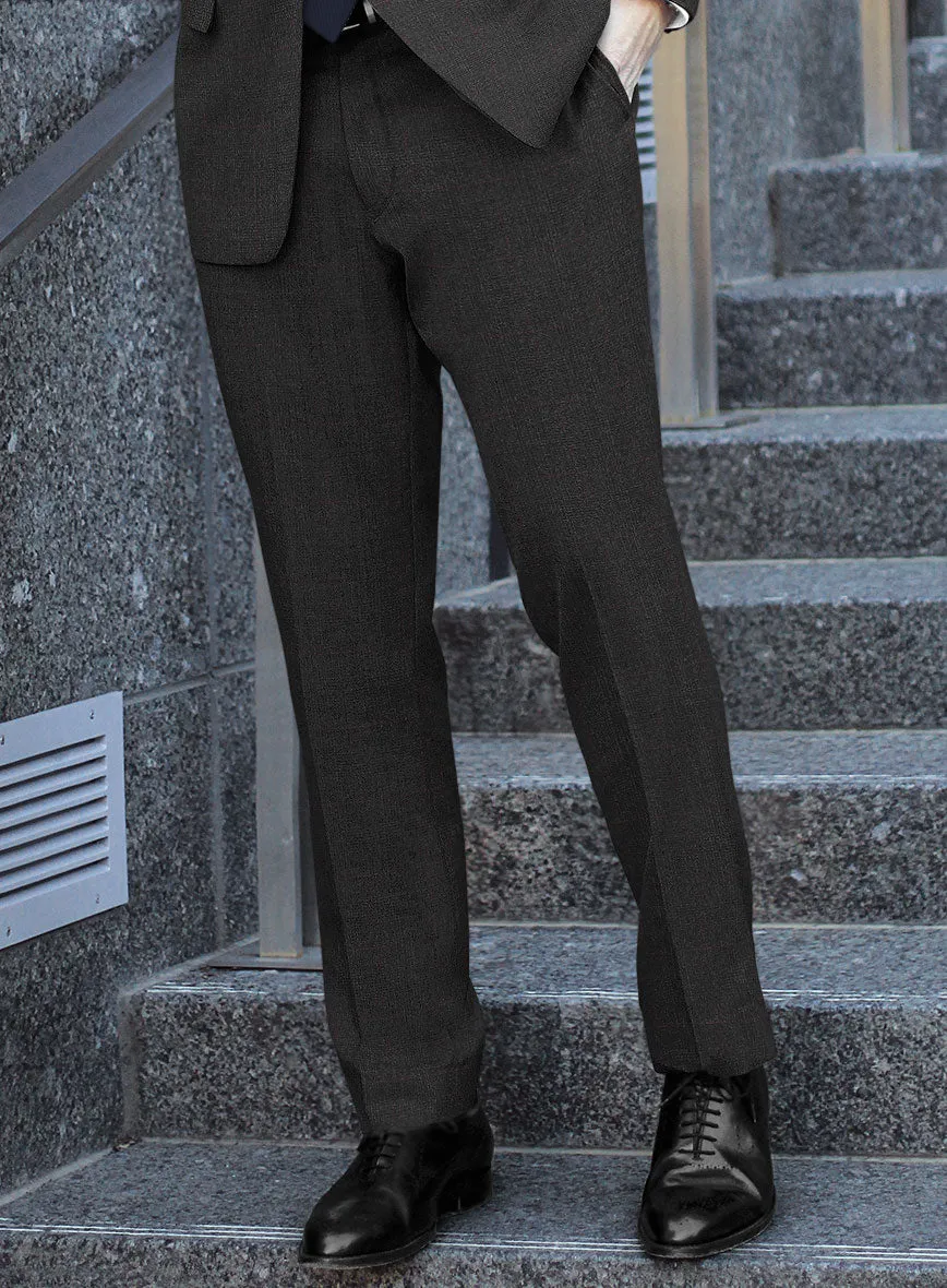 Italian Burta Charcoal Glen Flannel Suit