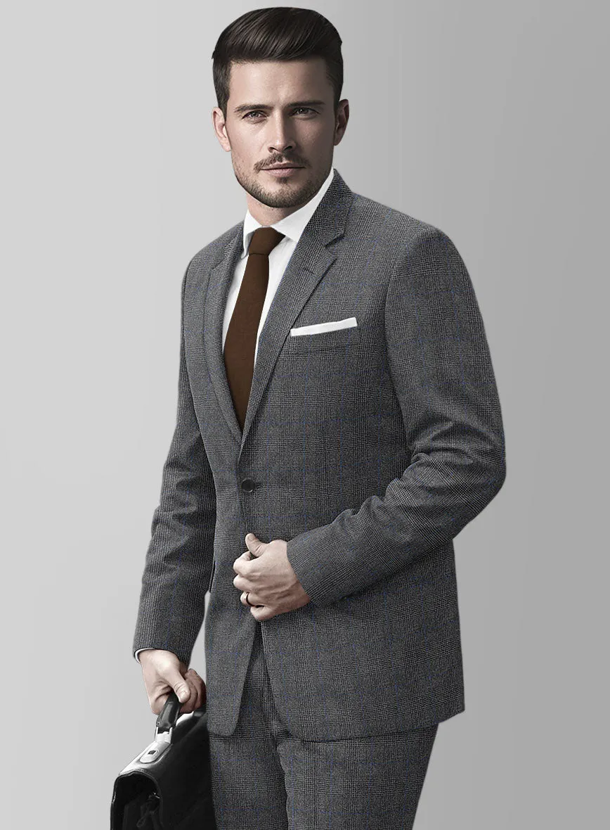 Italian Burta Dark Gray Glen Flannel Jacket