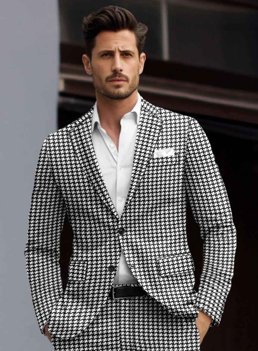 Italian Cotton Silk Bold Houndstooth Suit