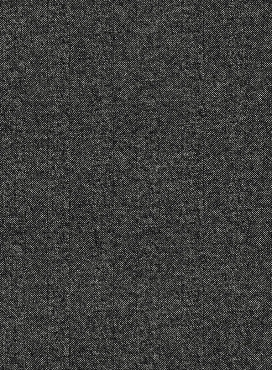 Italian Drego Gray Herringbone Wool Suit
