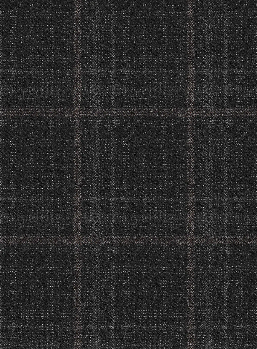 Italian Ecar Black Checks Flannel Suit
