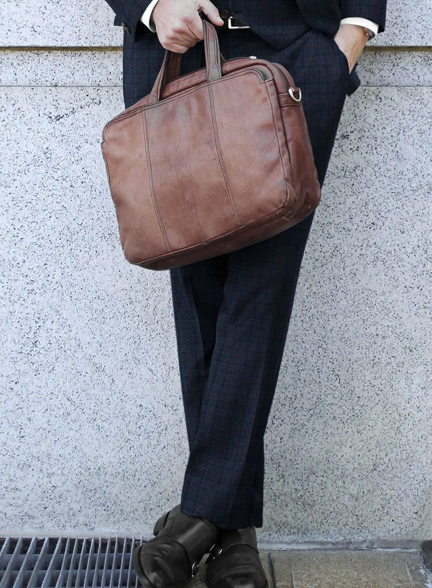 Italian Flick Dark Blue Checks Flannel Suit