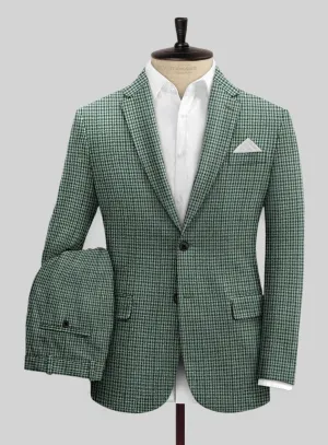 Italian Green Houndstooth Tweed Suit