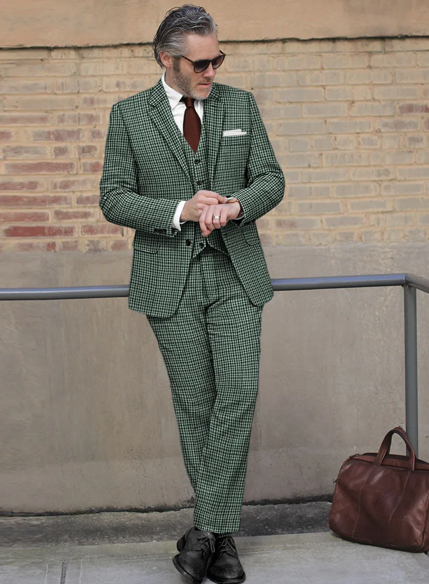 Italian Green Houndstooth Tweed Suit