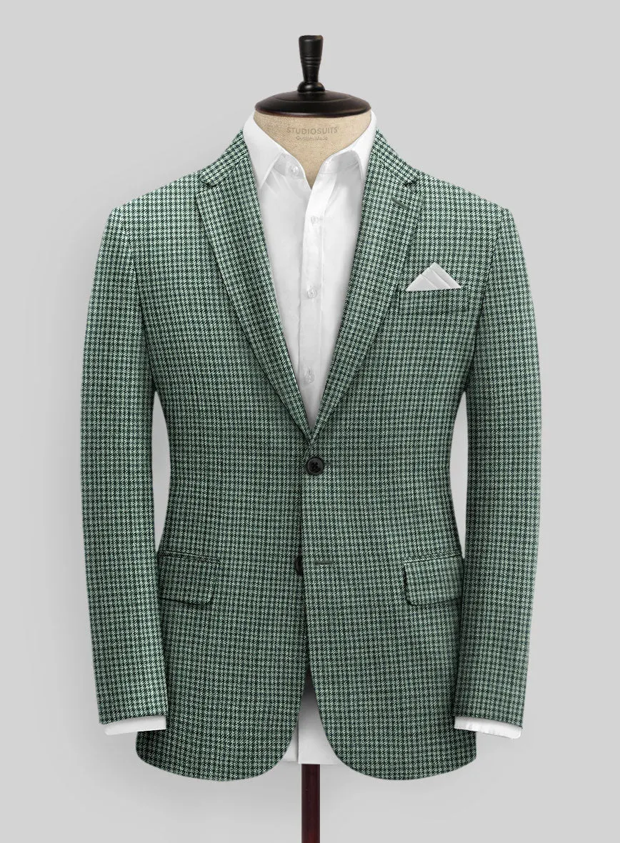 Italian Green Houndstooth Tweed Suit
