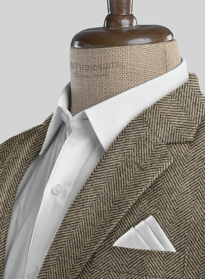 Italian Highlander Stone Beige Herringbone Tweed Suit