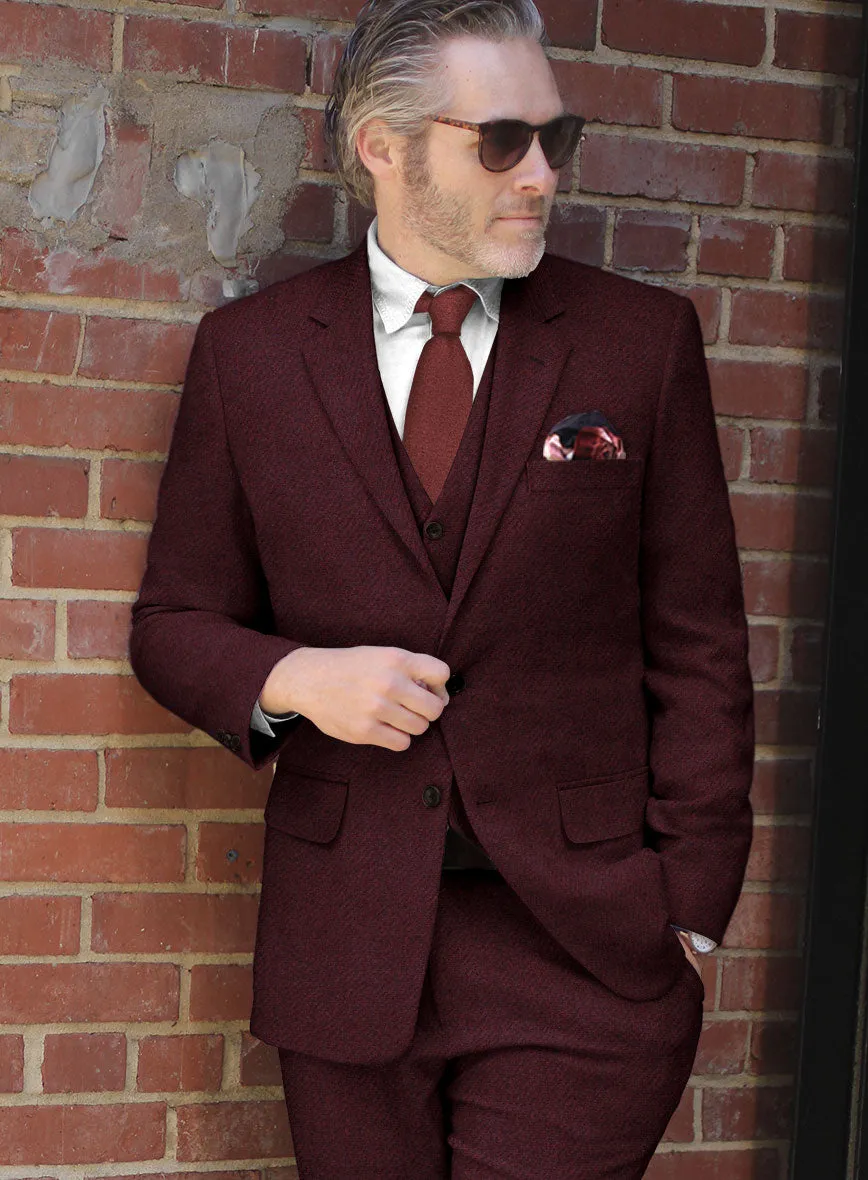 Italian Highlander Wine Tweed Suit