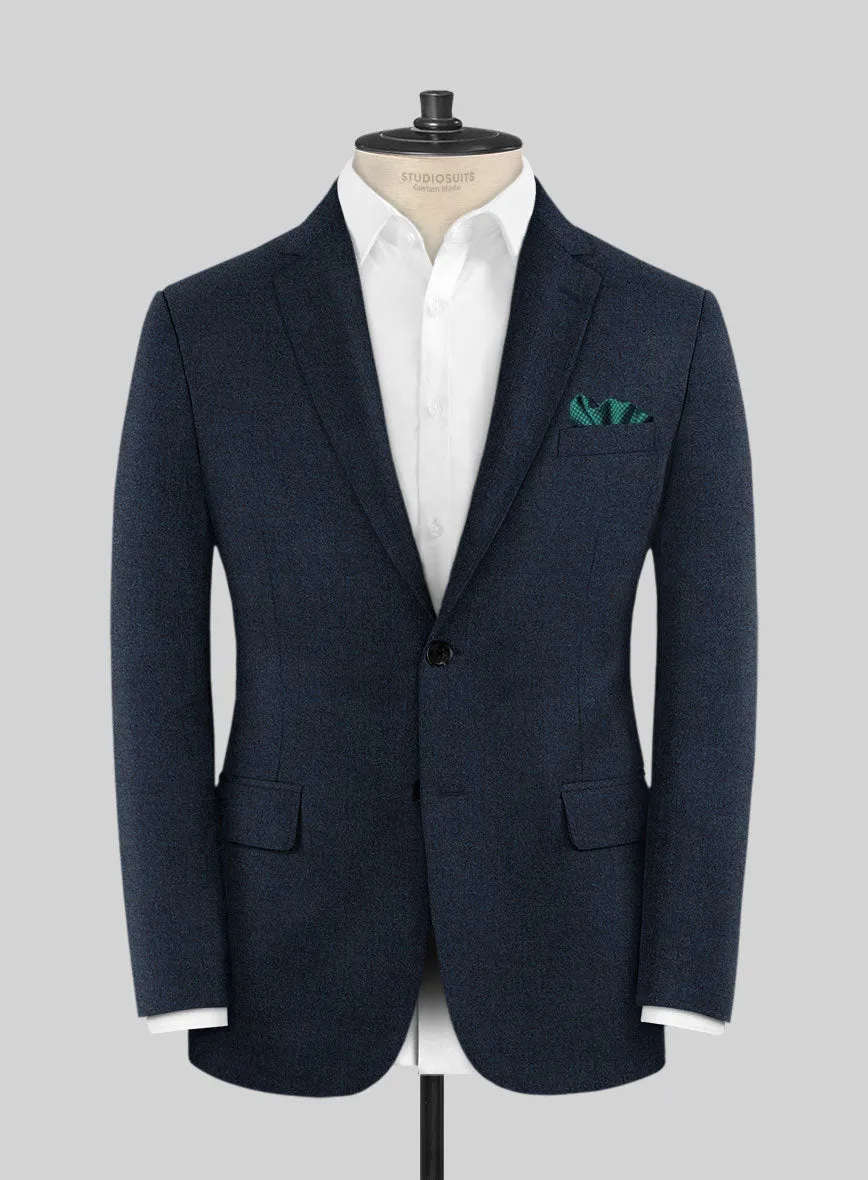 Italian Hulgo Blue Herringbone Wool Jacket