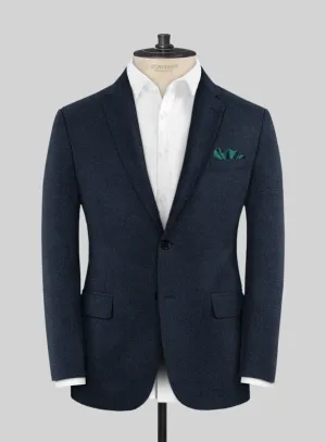 Italian Hulgo Blue Herringbone Wool Jacket
