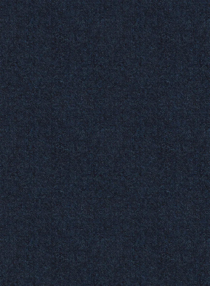 Italian Hulgo Blue Herringbone Wool Jacket