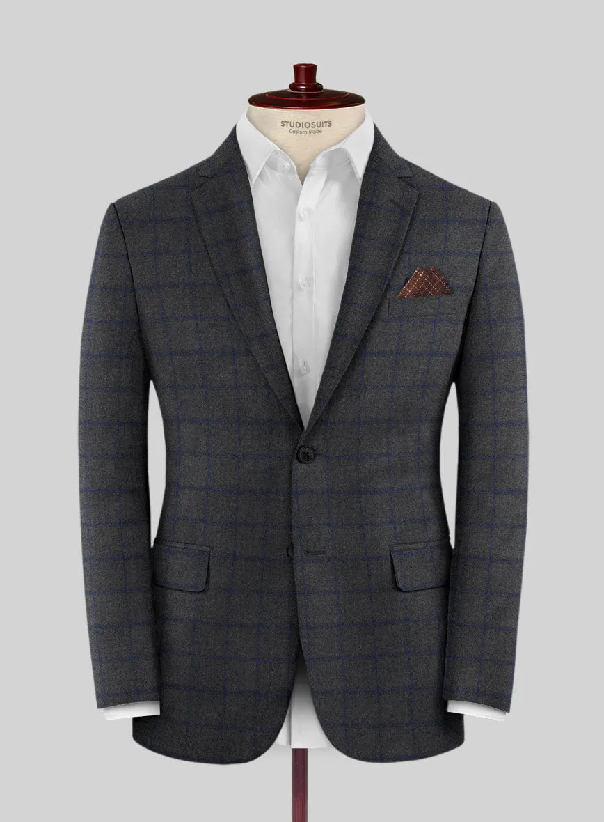 Italian Jamen Gray Checks Flannel Jacket
