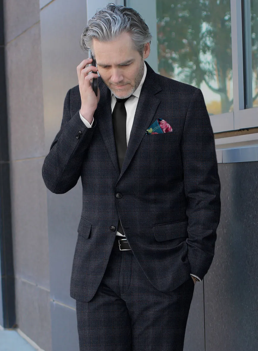 Italian Lark Blue Checks Flannel Jacket