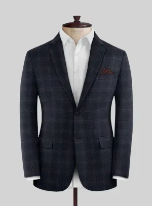 Italian Lark Blue Checks Flannel Jacket