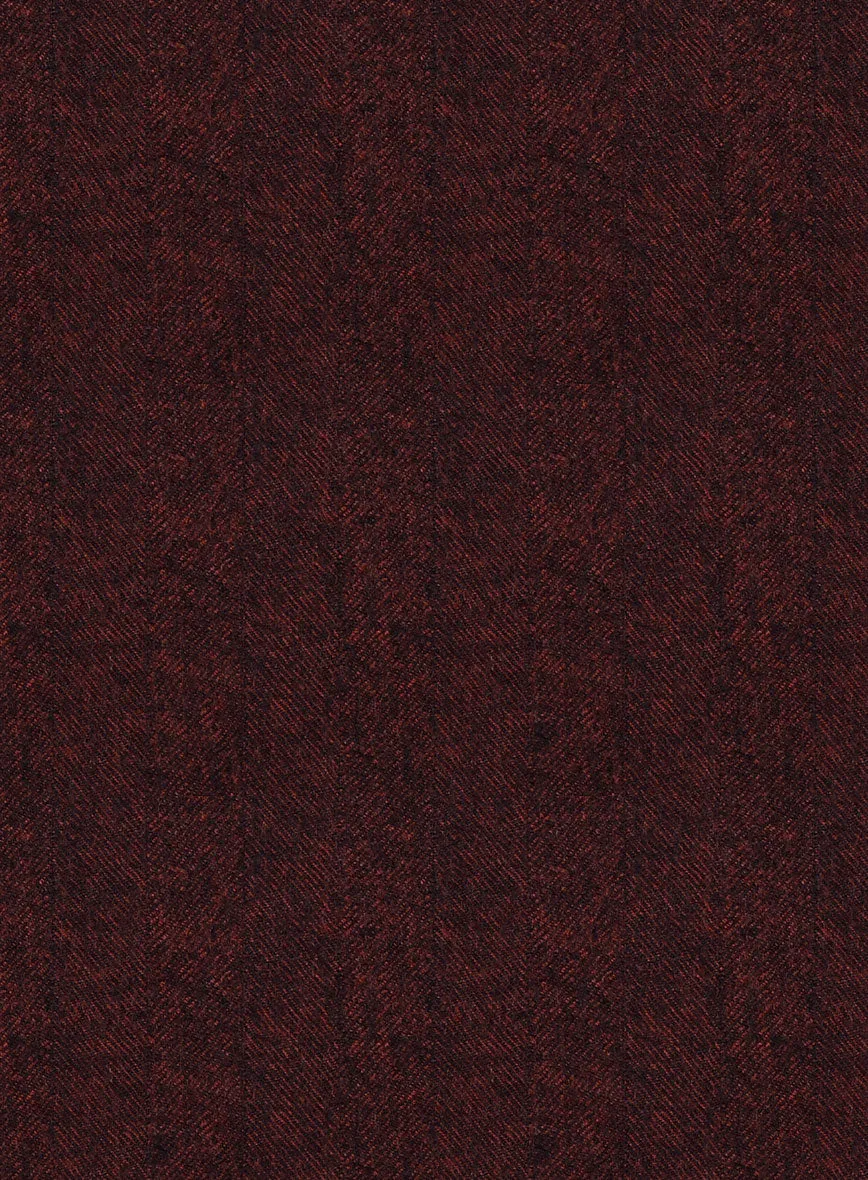 Italian Miteo Wine Herringbone Wool Jacket