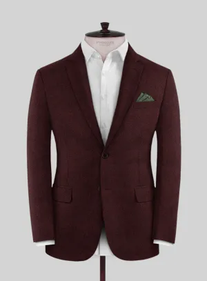 Italian Miteo Wine Herringbone Wool Jacket