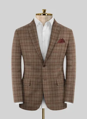 Italian Murano Basto Brown Wool Linen Silk Jacket