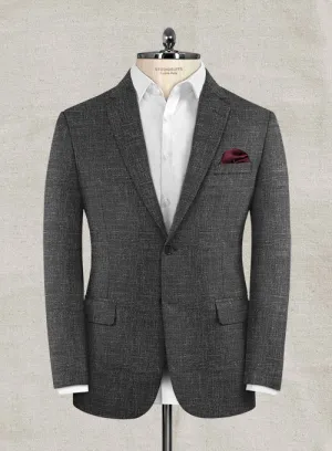 Italian Murano Charcoal Wool Linen Jacket