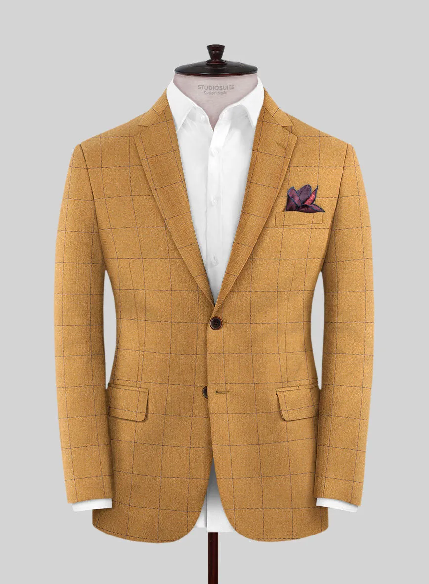 Italian Murano Cimio Mustard Wool Linen Silk Jacket