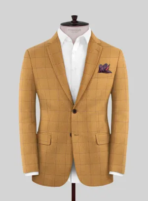 Italian Murano Cimio Mustard Wool Linen Silk Jacket