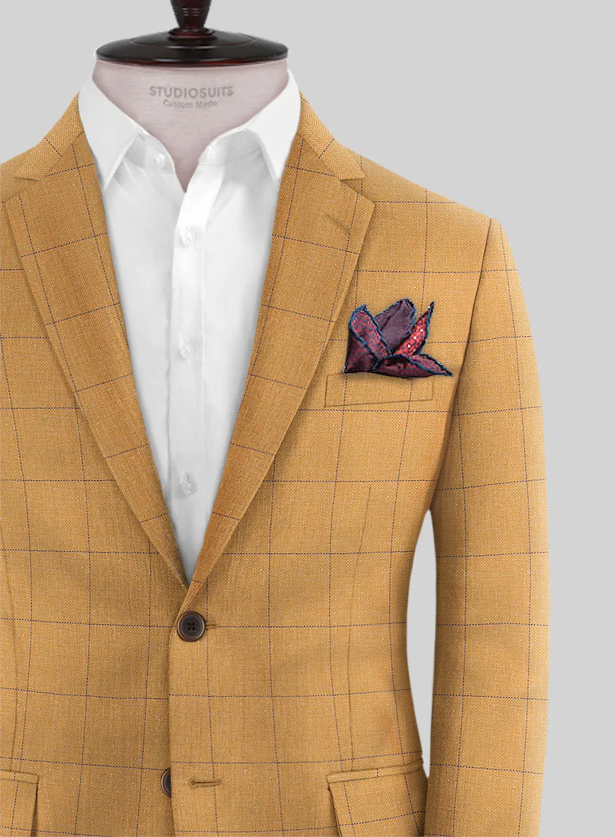 Italian Murano Cimio Mustard Wool Linen Silk Jacket