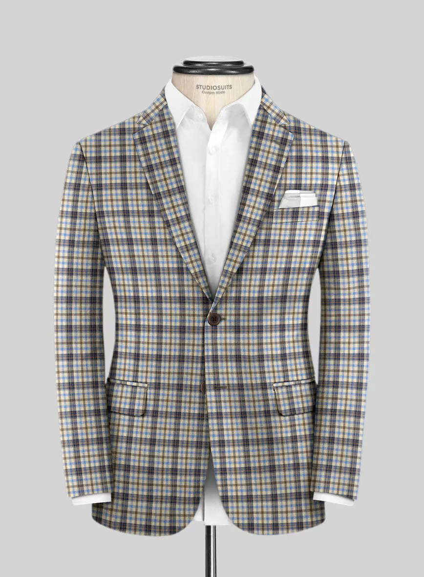 Italian Murano Cipco Checks Wool Linen Silk Jacket
