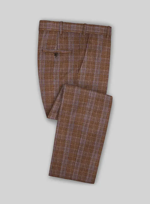 Italian Murano Eduado Brown Wool Linen Suit