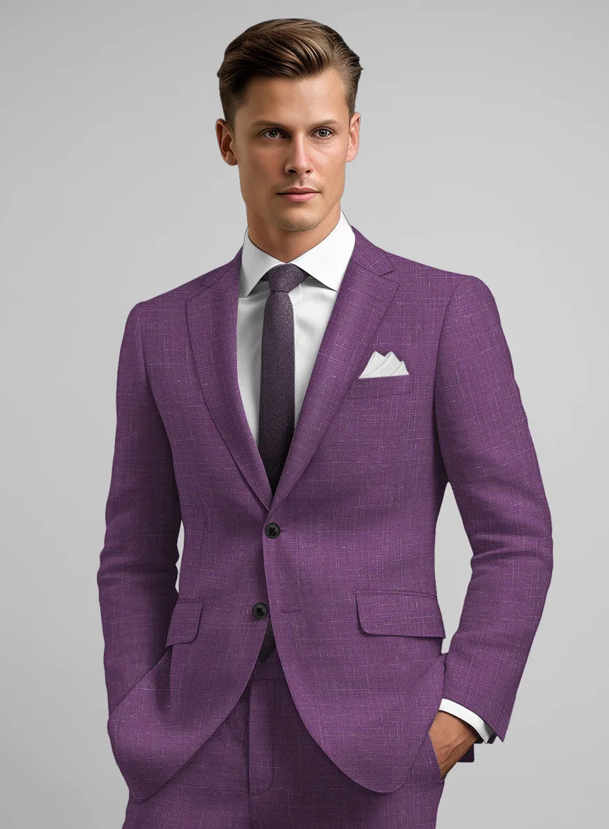 Italian Murano Eggplant Wool Linen Jacket