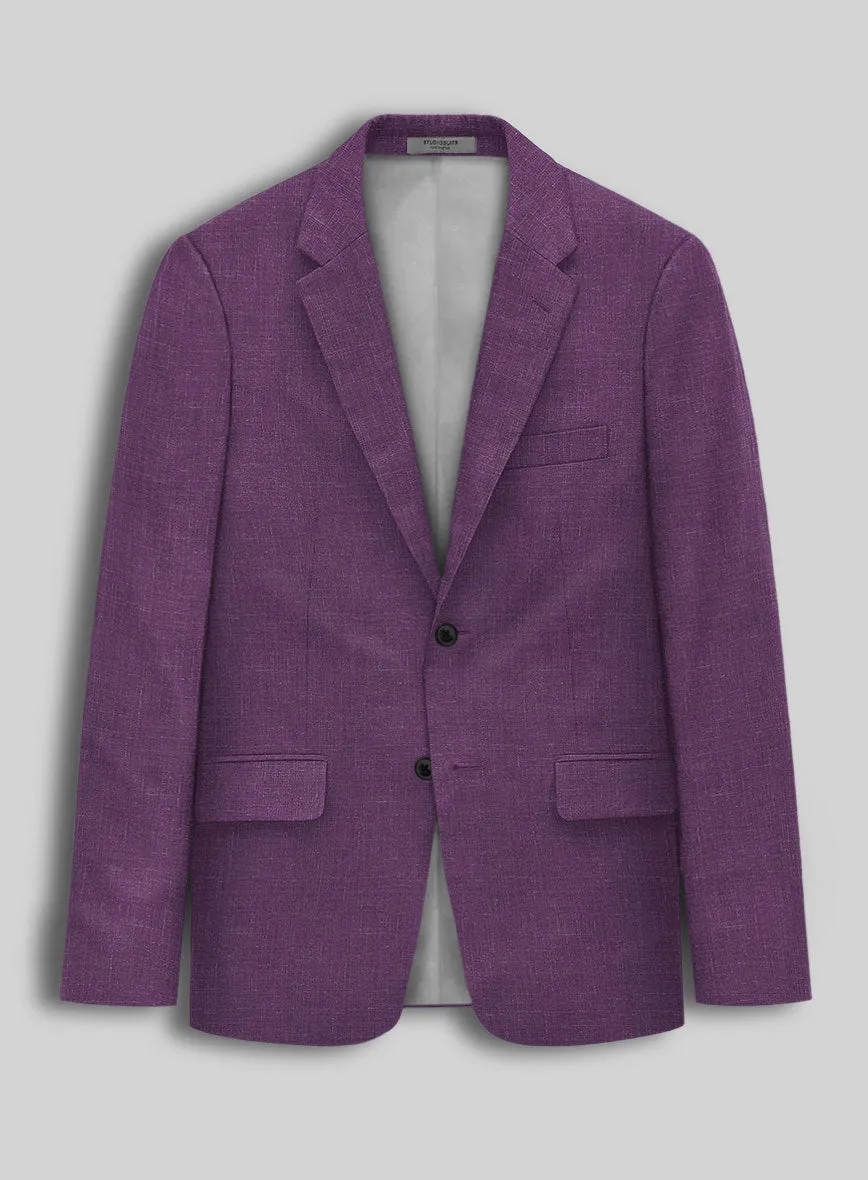 Italian Murano Eggplant Wool Linen Jacket
