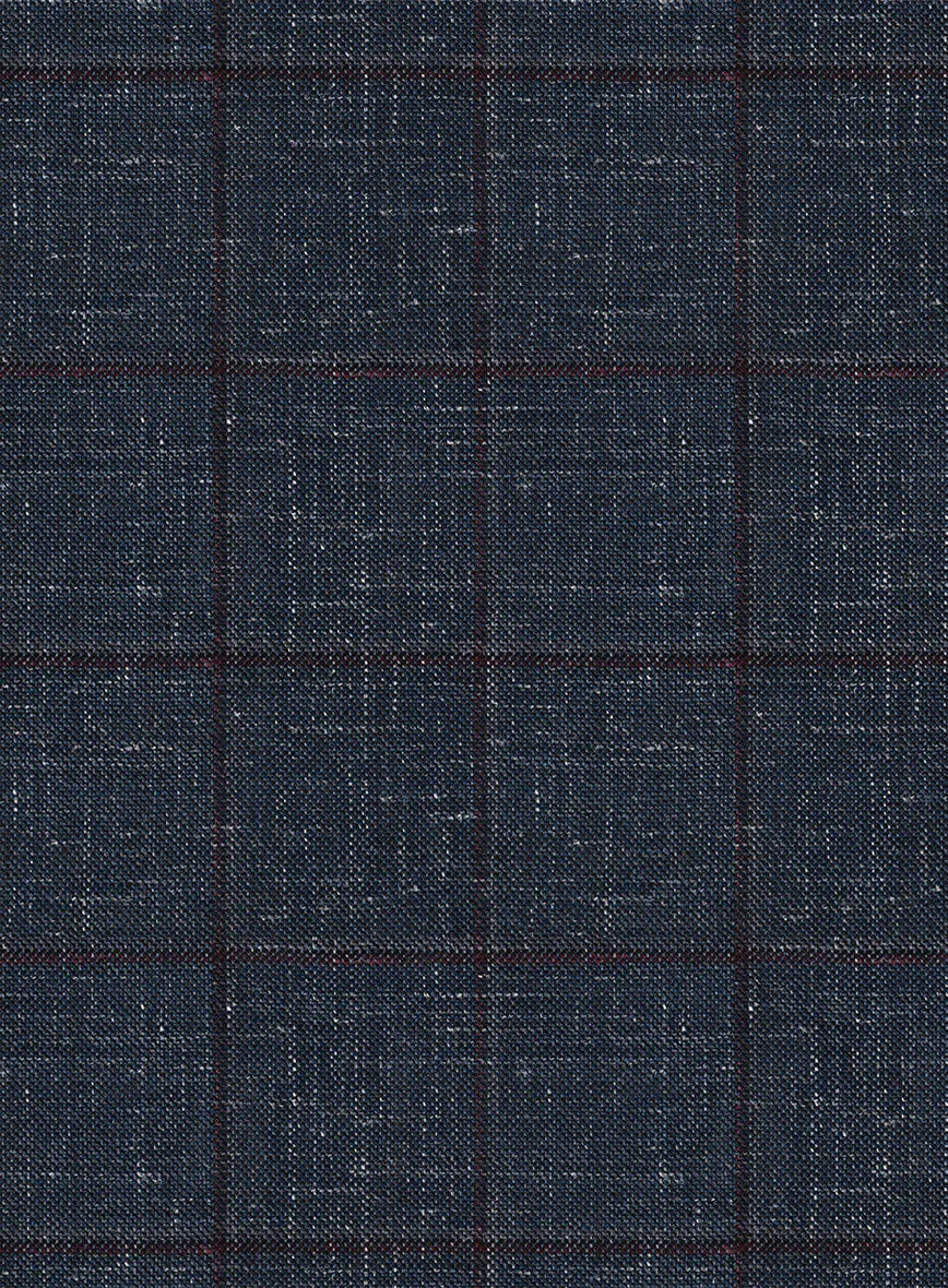 Italian Murano Ili Blue Wool Linen Silk Suit