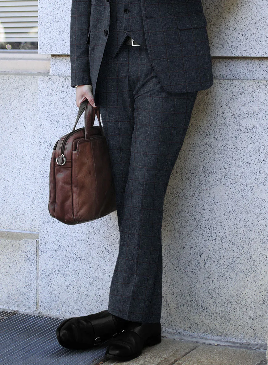 Italian Murano Ili Blue Wool Linen Silk Suit