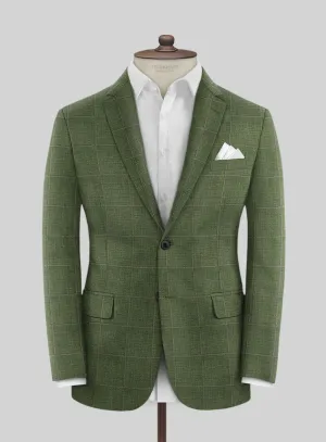 Italian Murano Josaya Green Wool Linen Silk Jacket