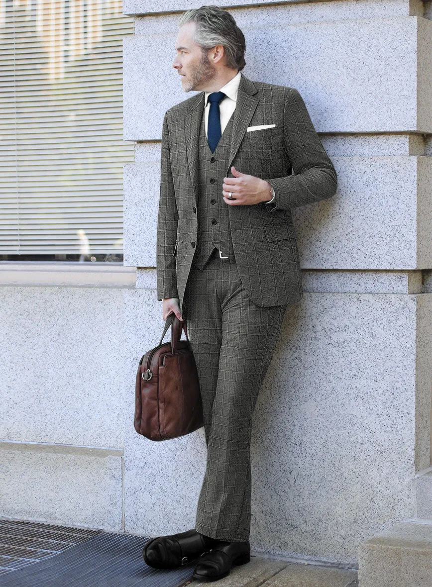 Italian Murano Riquel Gray Wool Linen Suit