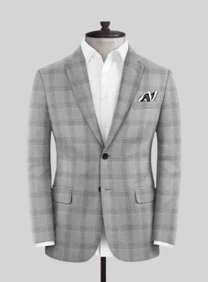 Italian Murano Sageo Gray Wool Linen Silk Jacket