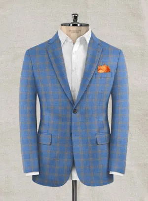 Italian Murano Tristo Blue Wool Linen Jacket