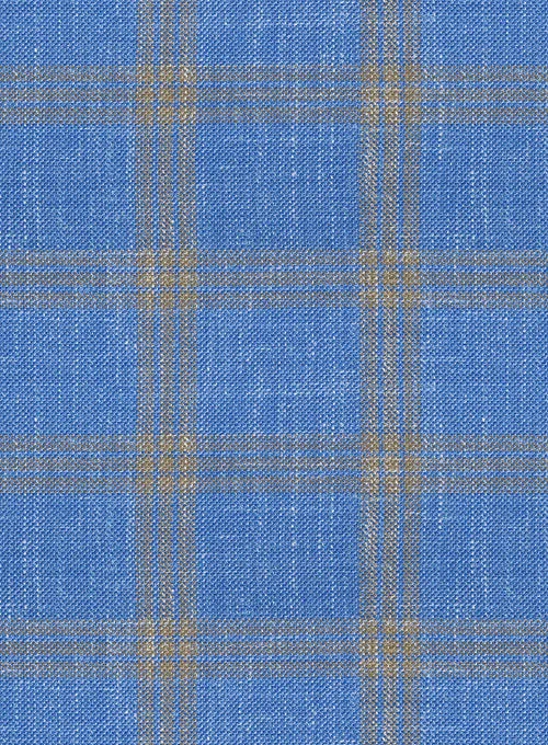 Italian Murano Tristo Blue Wool Linen Jacket