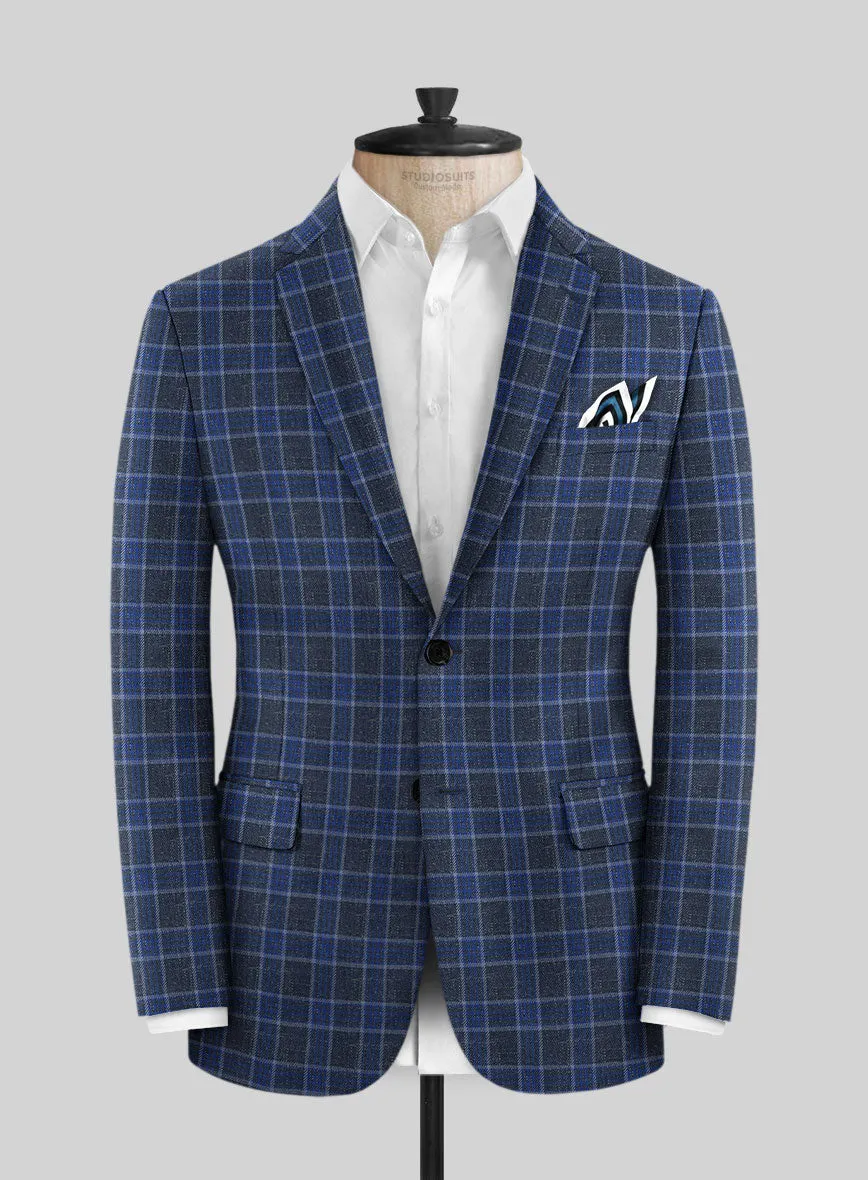 Italian Narodo Blue Wool Suit