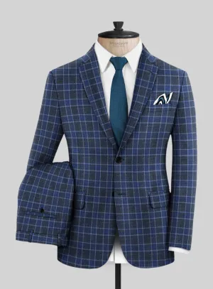 Italian Narodo Blue Wool Suit