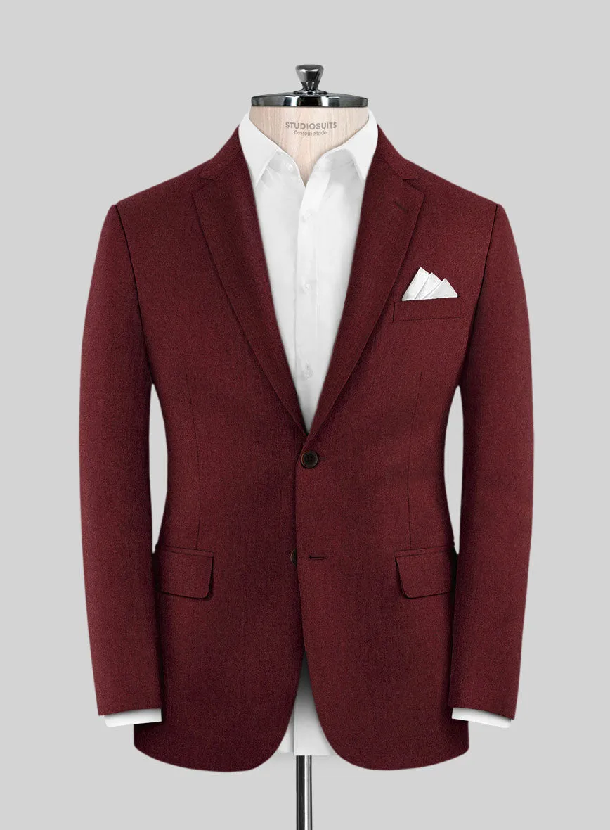 Italian Ospero Maroon Wool Suit