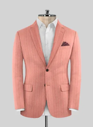 Italian Pink Herringbone Flannel Jacket