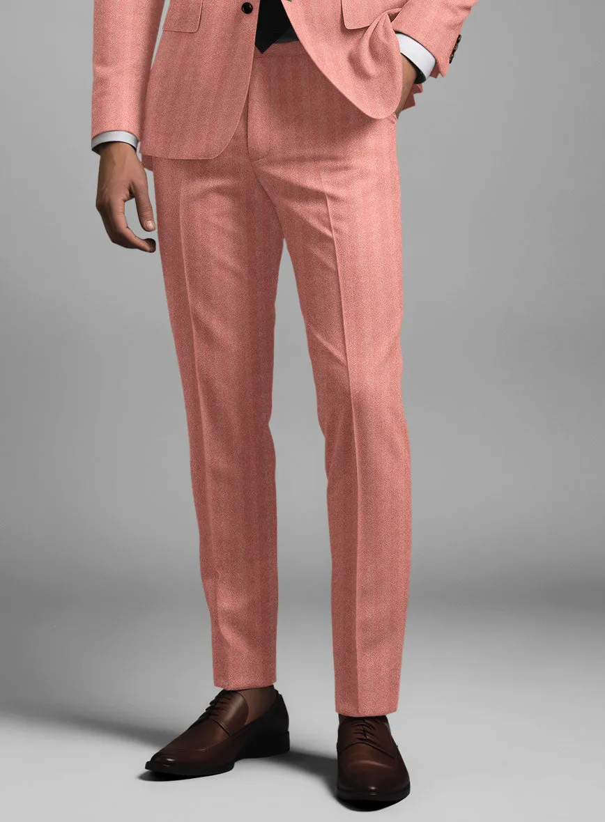 Italian Pink Herringbone Flannel Suit