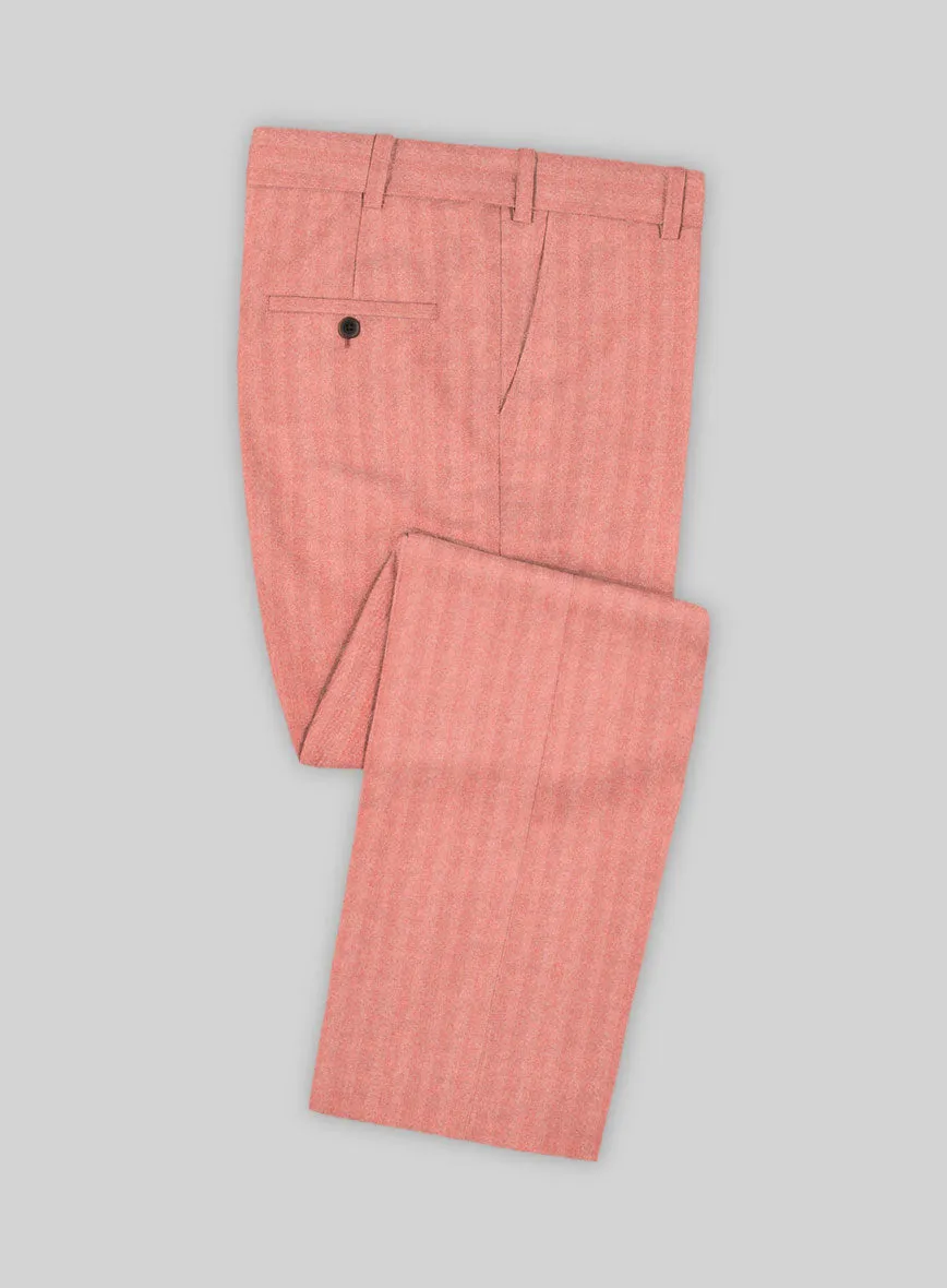 Italian Pink Herringbone Flannel Suit