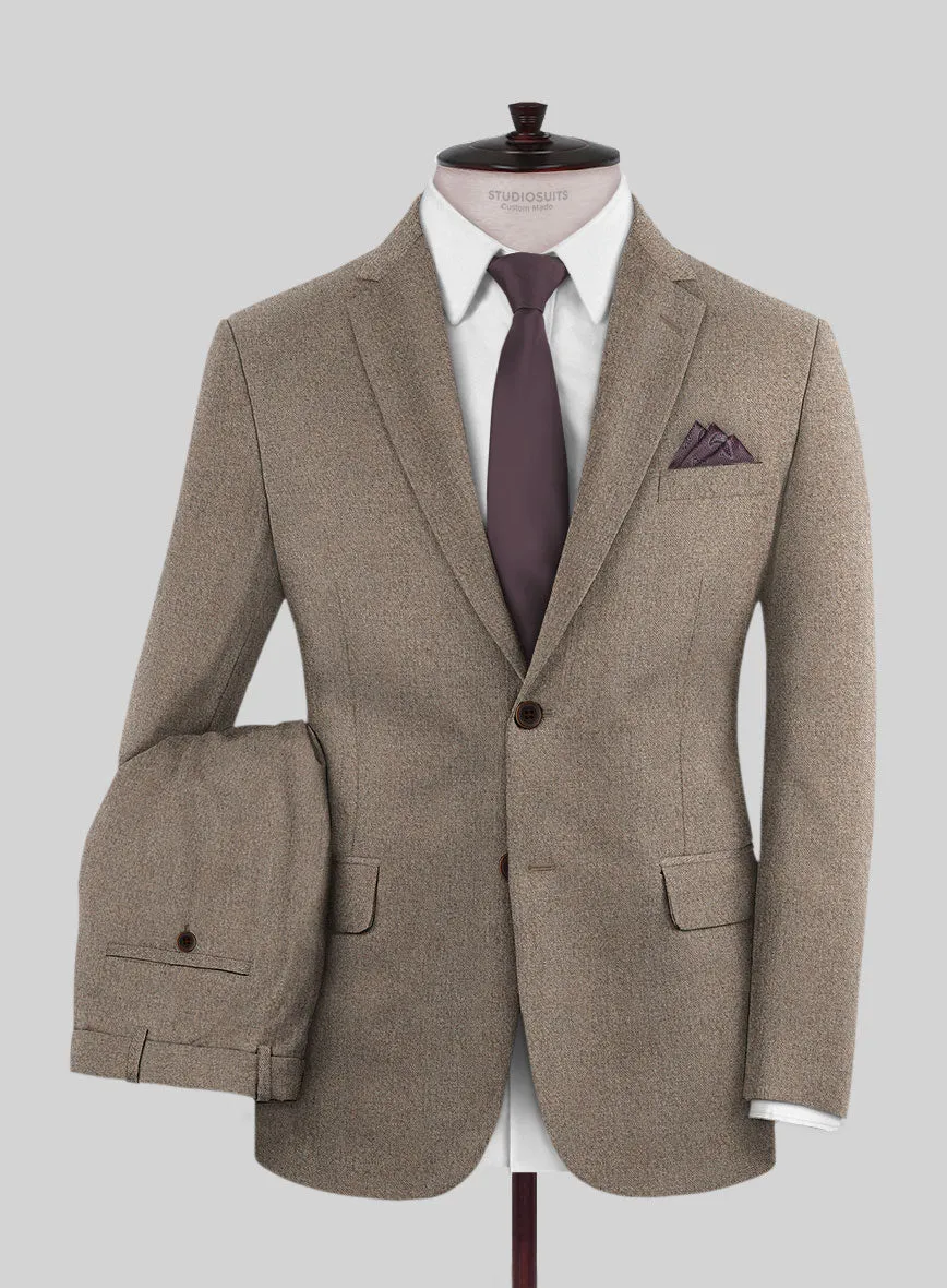 Italian Qique Tobacco Brown Wool Suit