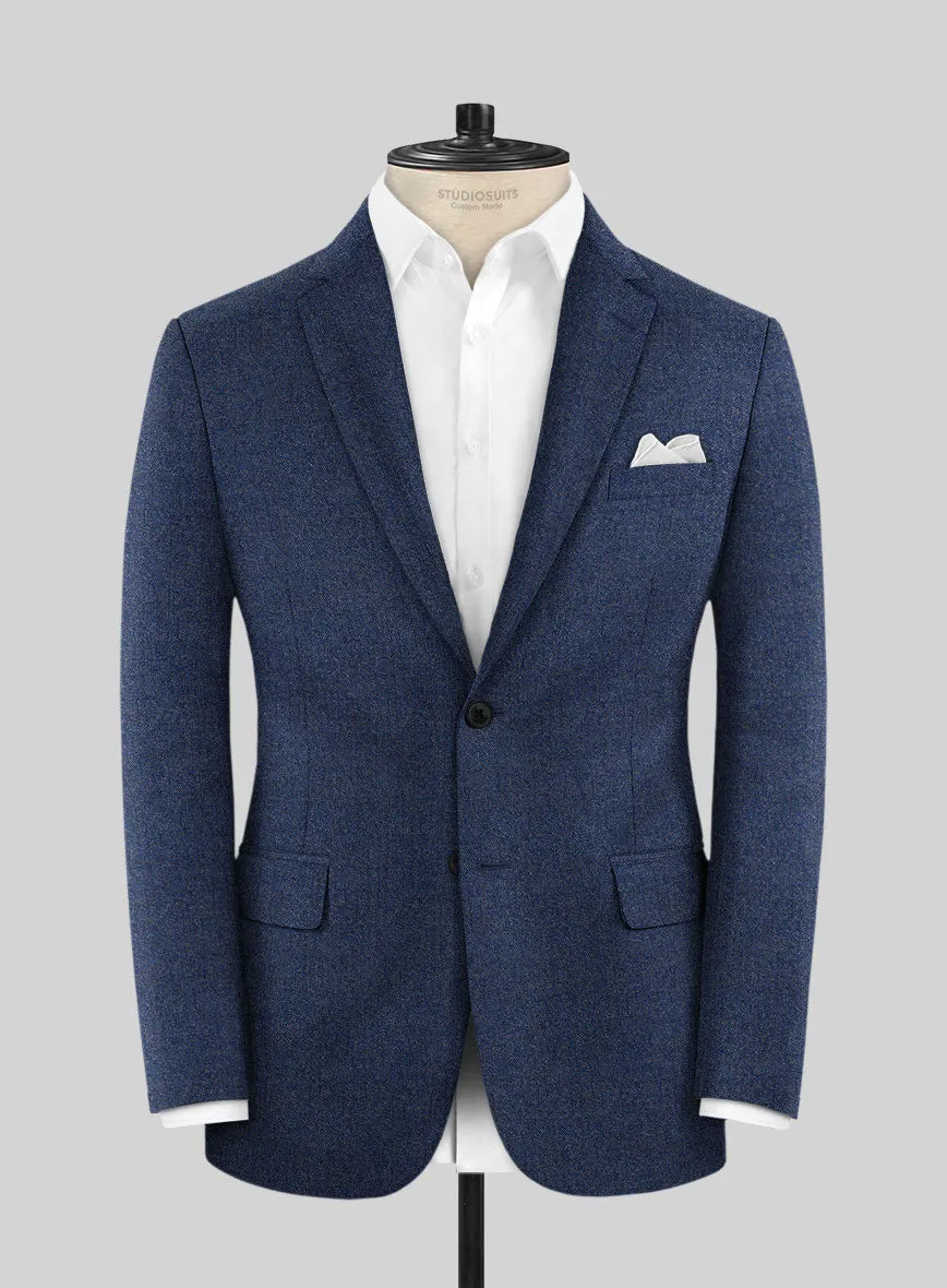 Italian Quelo Lapis Blue Twill Flannel Jacket