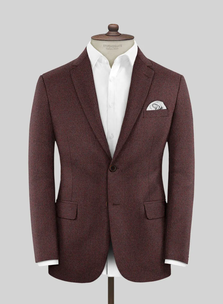 Italian Quelo Wine Twill Flannel Suit